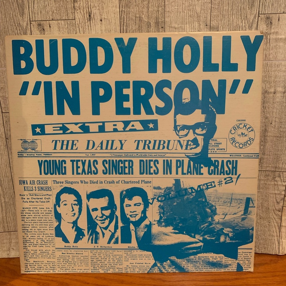 1977 Buddy Holly 'In Person' Vinyl Record